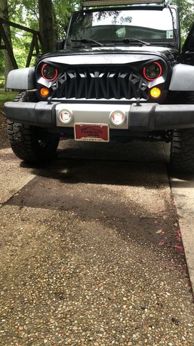 Customer photo review of Shark Grille & RGB Halo Headlights & RGB Halo Fog Lights Combo for Jeep Wrangler JK