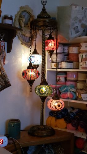 Customer photo review of *HANDMADE* MOSAIC GLOBE LAMP (FAST & FREE 5 DAY EXPEDITED SHIPPING)