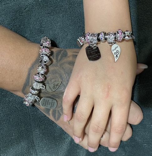 Customer photo review of Mother Daughter Eternal Love Bracelets