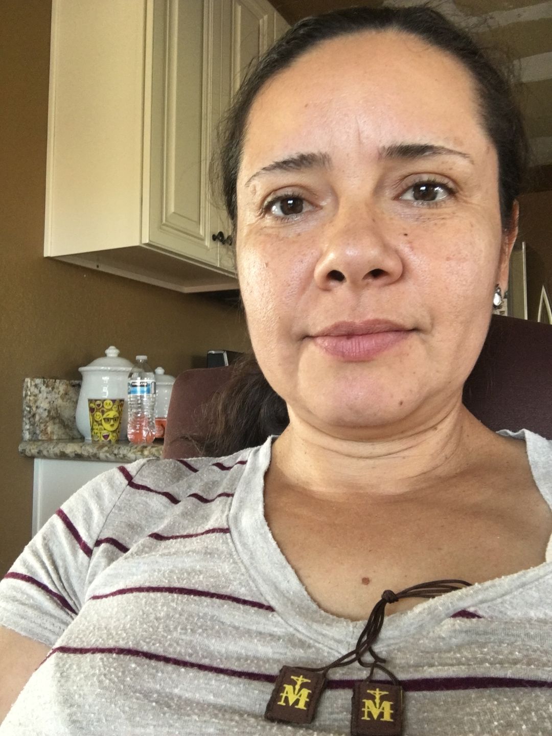 Customer photo review of Premium Brown Scapular, Brown & Gold (Mini)