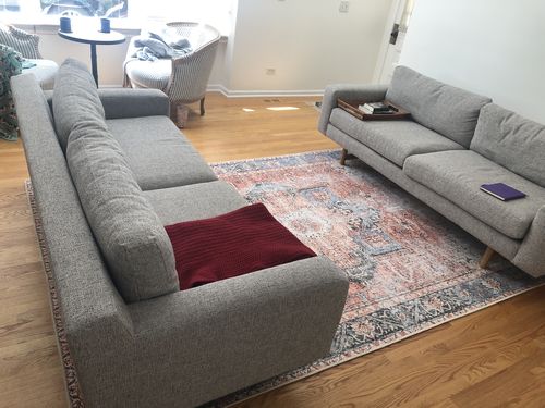 Customer photo review of The Rug Collective­™ Distressed Vintage Cezanne Terracotta Sky Area Rug