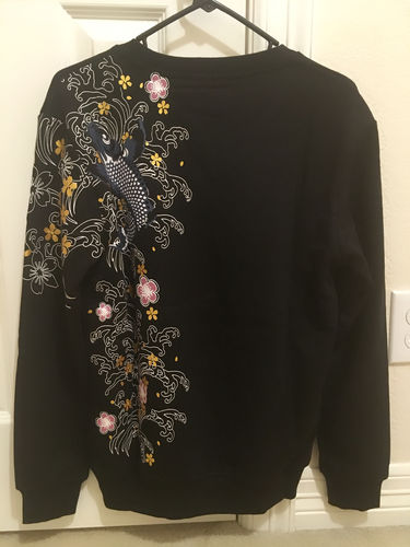 Customer photo review of Floral Koi Carp Embroidery Sweatshirt