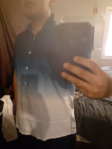 Customer photo review of Camisa®"Gradient Loose Male Shirt"