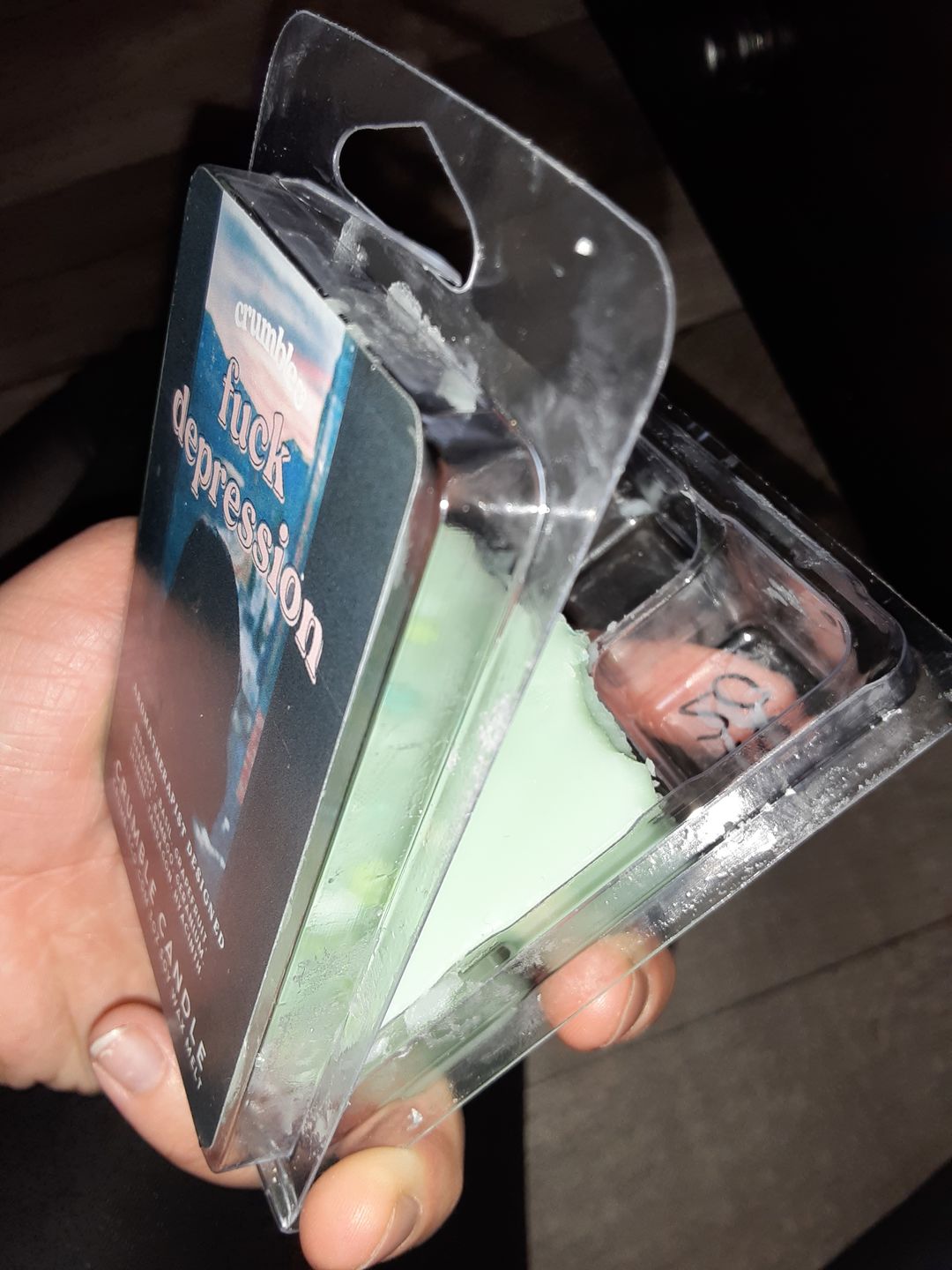Customer photo review of Fuck Depression Wax Melts