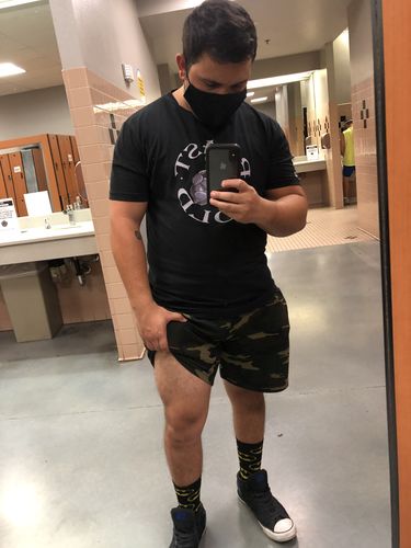 Customer photo review of PR Athletic Heavyweight Gym Shorts-PR103-Camo Green