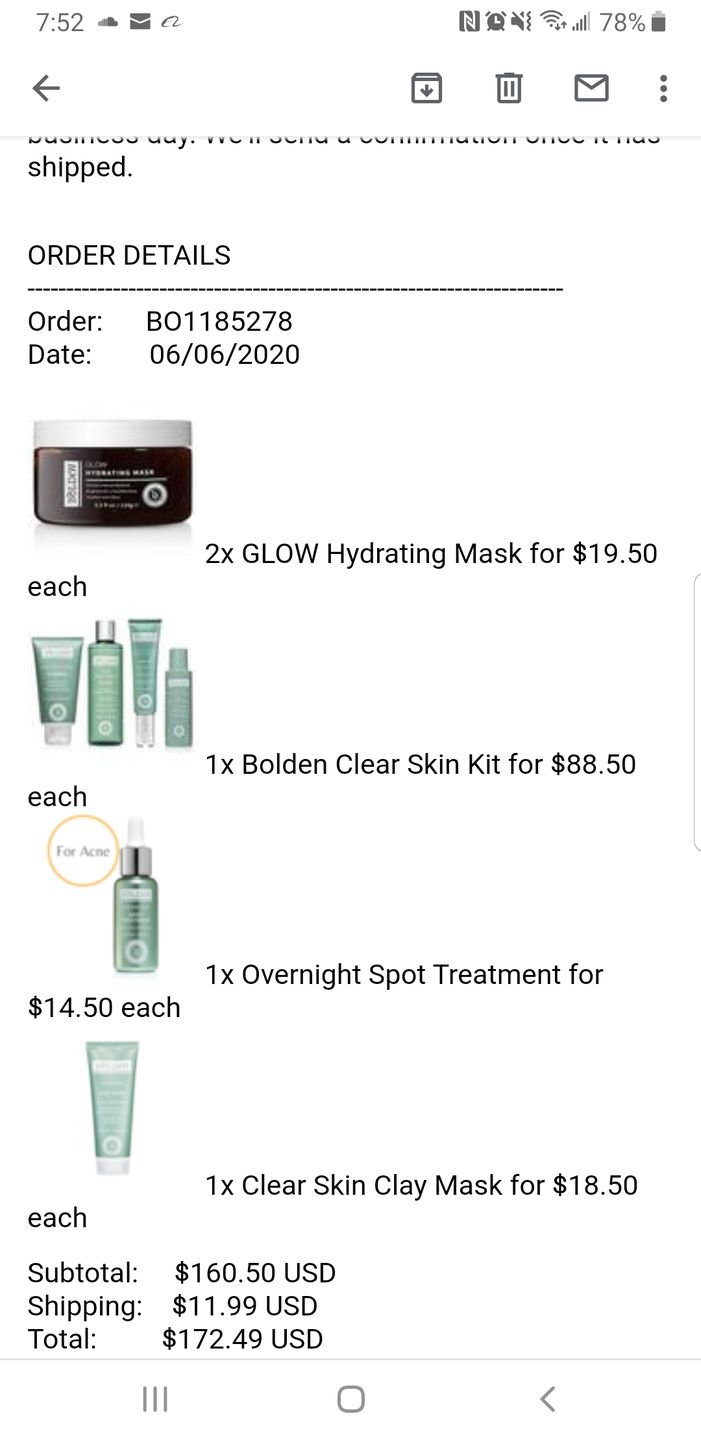 Customer photo review of Bolden Clear Skin Kit
