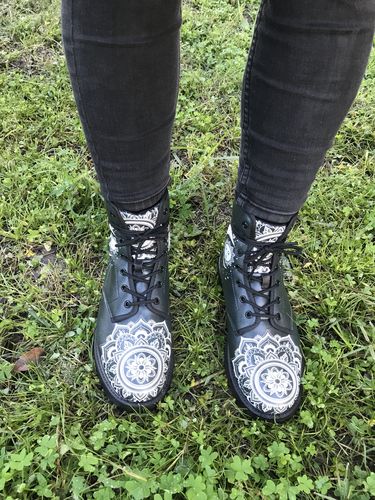 Customer photo review of LIMITED EDITION Sun And Moon Handcrafted Boots