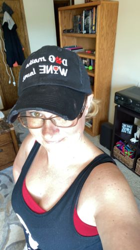 Customer photo review of Dog Mother Wine Lover Distressed Classic Hat