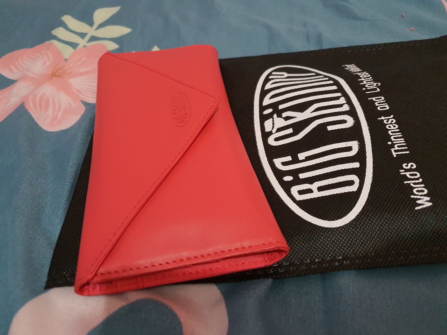 Customer photo review of Leather Slimvelope Coral Pink