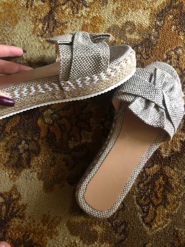 Customer photo review of Women Casual Daily Comfy Bowknot Slip On Sandals