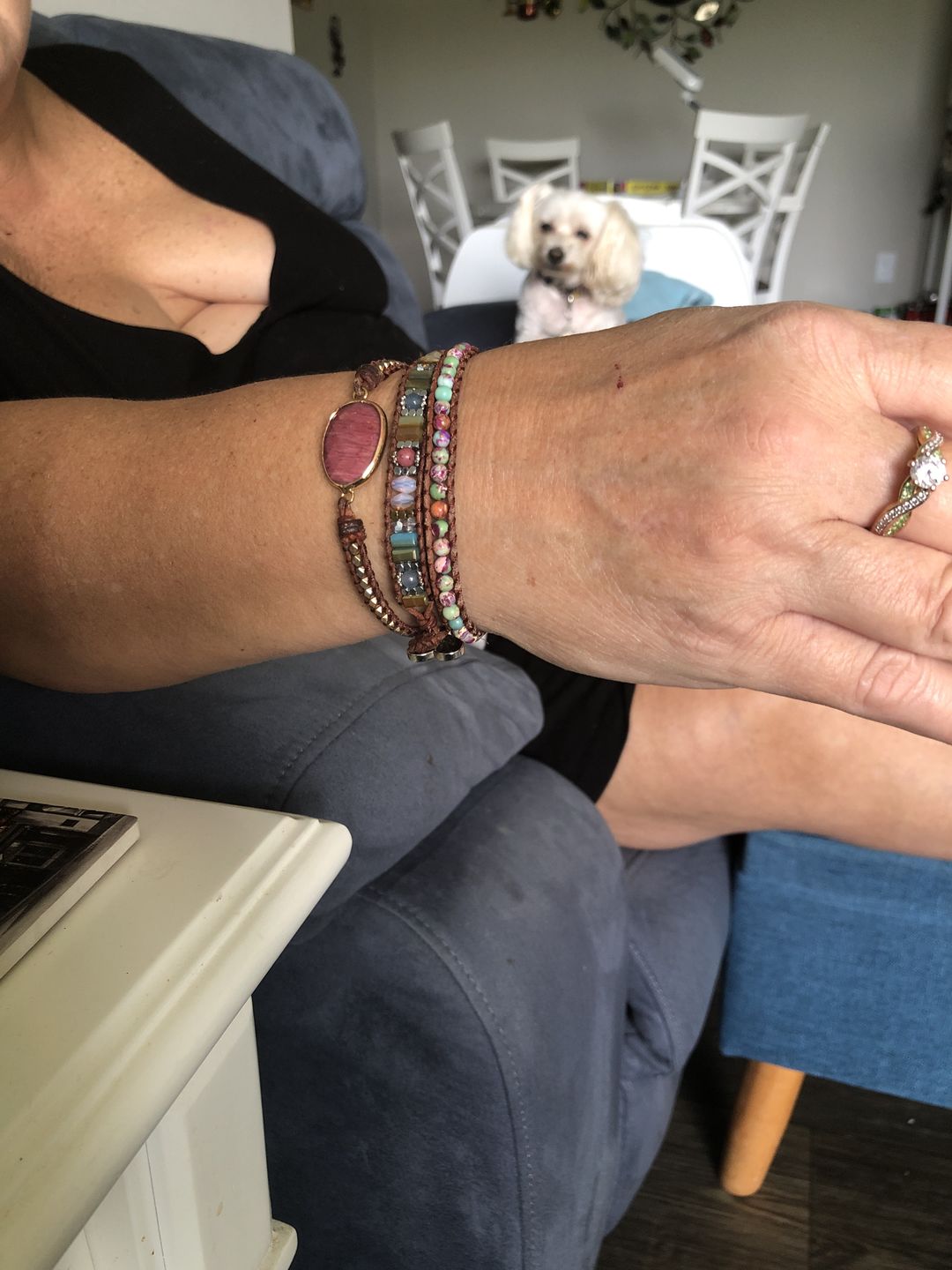 Customer photo review of Healing Rhodochrosite Wrap Bracelet