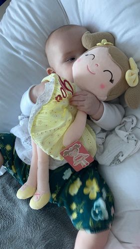 Customer photo review of Personalized Leyadoll Doll Backpack (Strawberry) - 2 Skin Tones