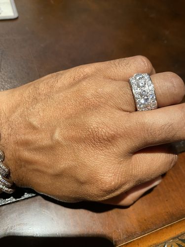 Customer photo review of 925 Sterling Silver Big Rocks CZ Eternity Ring