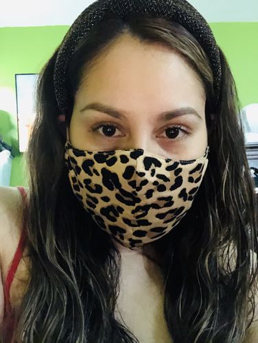 Customer photo review of *PRE-ORDER* LEOPARD FACE MASK AND HEADBAND BUNDLE