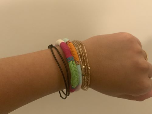 Customer photo review of Simone Upcycled Bracelet Stack