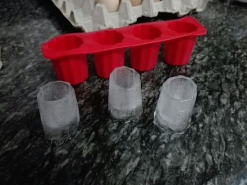 Customer photo review of Ice Shot Glass Mold