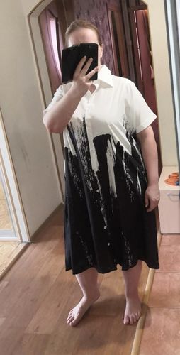 Customer photo review of Modern lapel Cotton clothes For Women Work Outfits white Dress