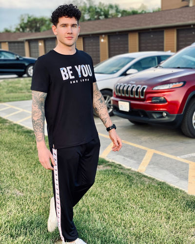 Customer photo review of Soft Oversized 'Be You' T-Shirt - Black