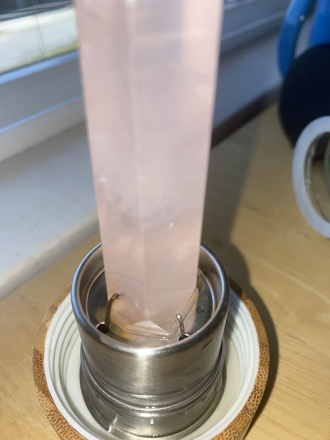Customer photo review of Crystal Wand Water Bottle + Protective Sleeve (Stainless Steel)