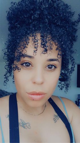 Customer photo review of Curly Hair Wash and Go System with Organic Jojoba Oil for Moisturizing Hair with Lavender Fragrance (Step 1 - 4)