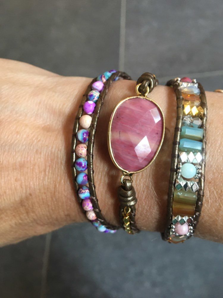 Customer photo review of Heilendes Rhodochrosit Wickelarmband | Boho | 100% Handgemacht
