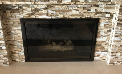Customer photo review of Aluminum Fireplace Glass Doors Masonry & Zero Clearance - Brookfield