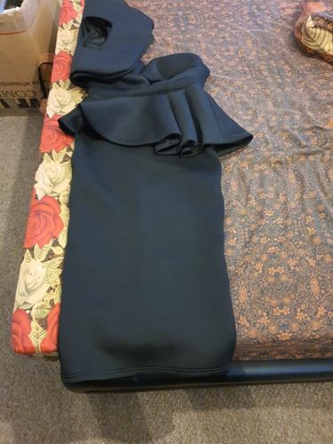 Customer photo review of MISSORD Floral Ruffles Bodycon Wedding Cocktail Dress