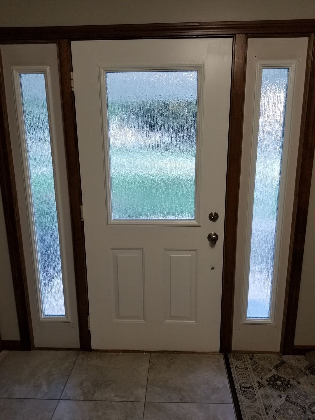 Customer photo review of Rain Glass and Frame Kit (Full Sidelite 7" x 64" Glass Size)
