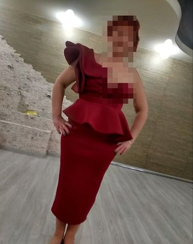 Customer photo review of MISSORD Floral Ruffles Bodycon Wedding Cocktail Dress