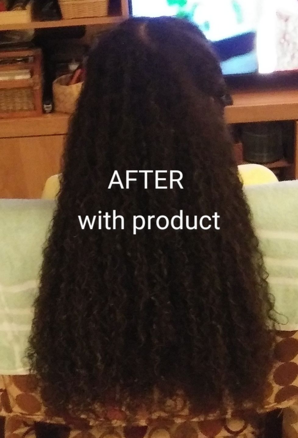Customer photo review of Defining Flaxseed Gel for Curly Hair with Organic Jojoba Oil for Moisture and Lavender Fragrance