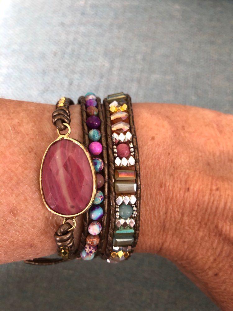 Customer photo review of Heilendes Rhodochrosit Wickelarmband | Boho | 100% Handgemacht