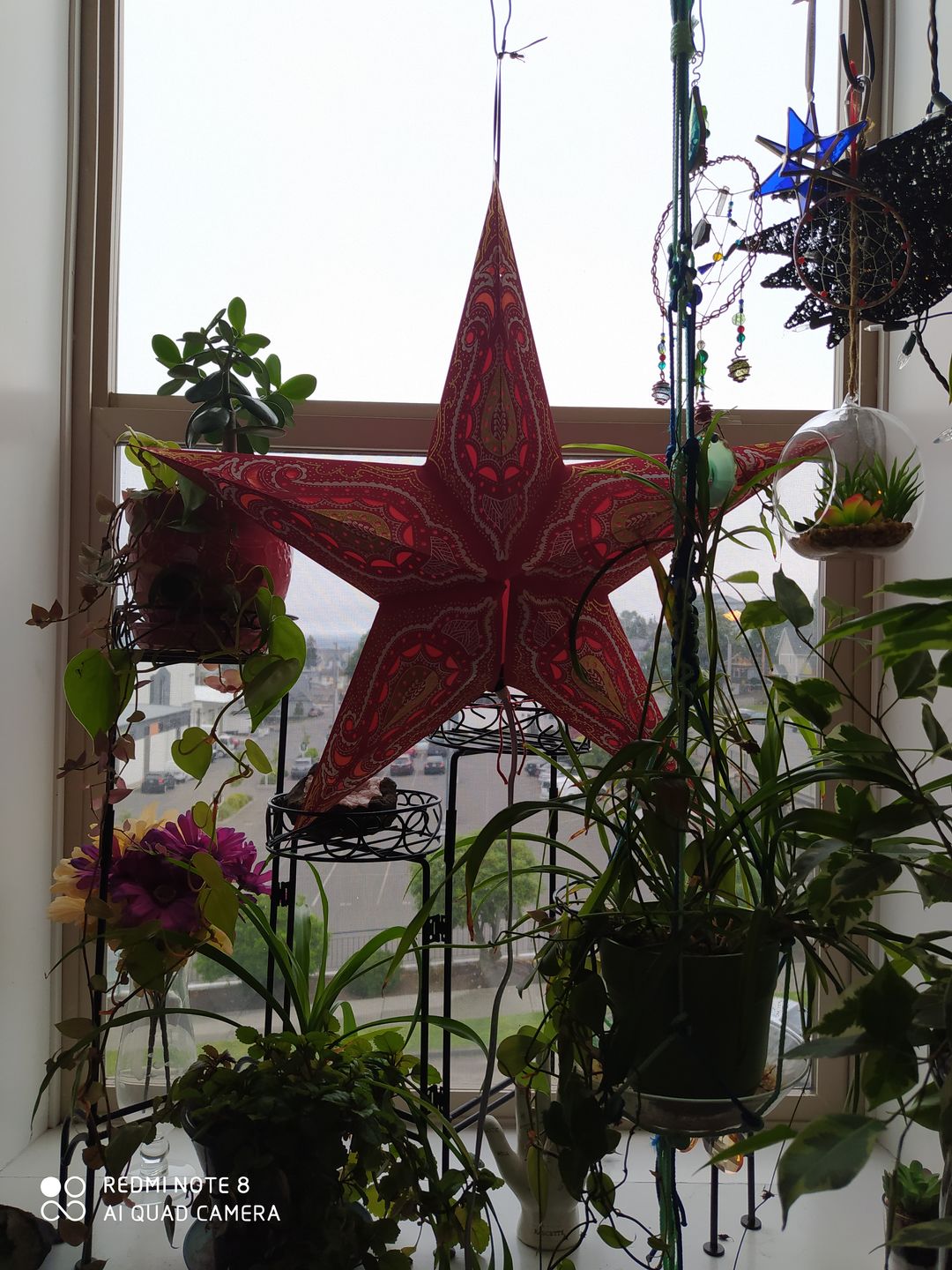 Customer photo review of BLOWOUT 24" Red Shikhara Glitter Paper Star Lantern, Hanging