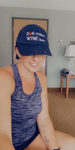 Customer photo review of Dog Mother Wine Lover Distressed Classic Hat