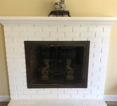 Customer photo review of Steel Fireplace Glass Door Masonry & Zero Clearance - Carolina