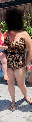 Customer photo review of The Lounger Top | Leopard Print