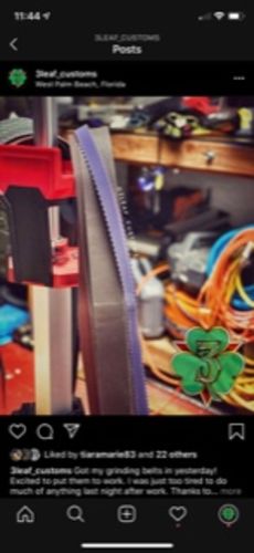 Customer photo review of 2 X 72  Inch Scalloped Aluminum Oxide Sanding Belts, 3 Pack