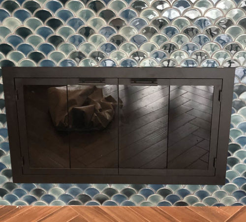 Customer photo review of Steel Fireplace Glass Door Masonry & Zero Clearance - Carolina