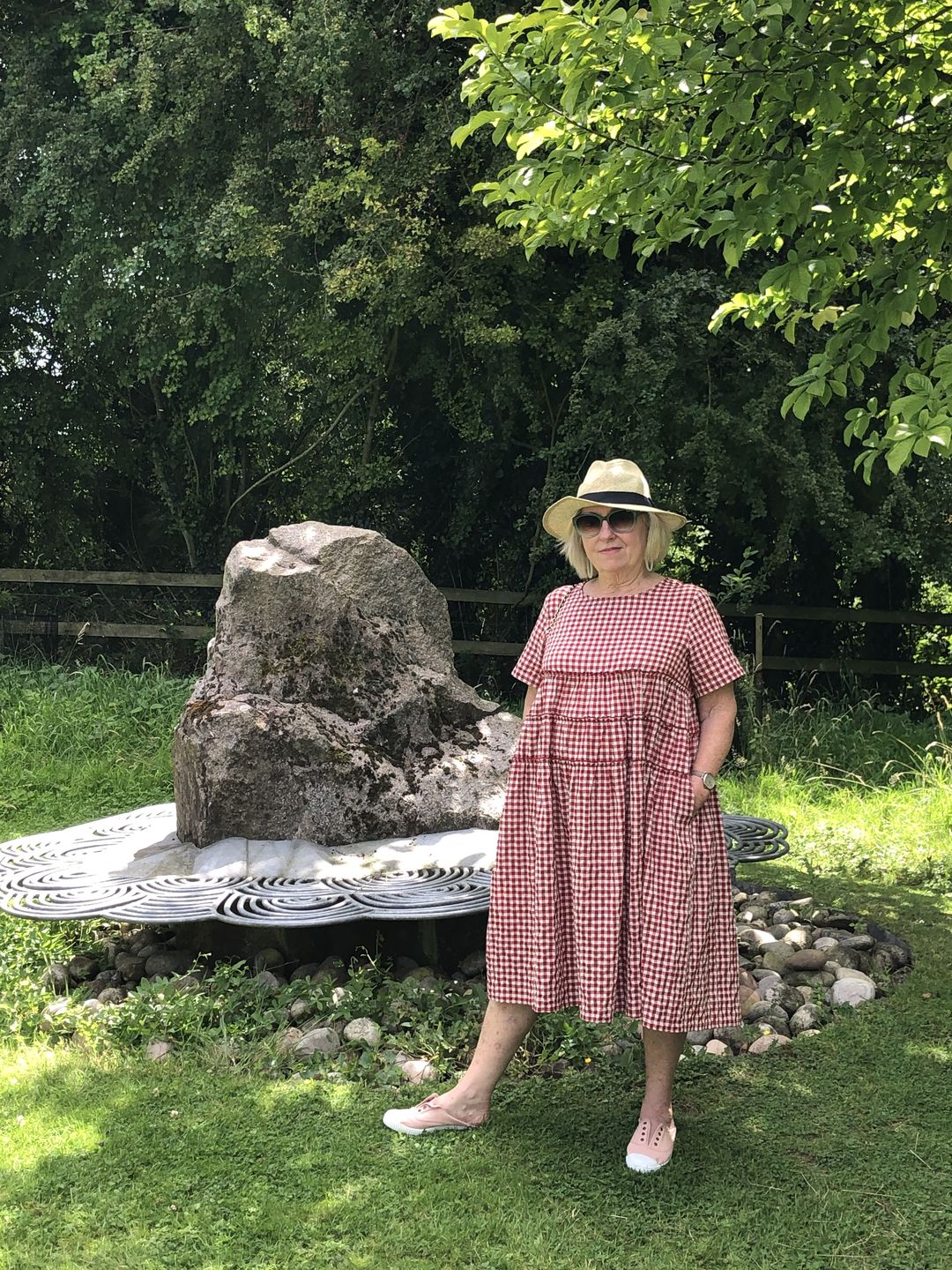 Customer photo review of Plus Size - 100%Cotton Short Sleeve Plaid Dress