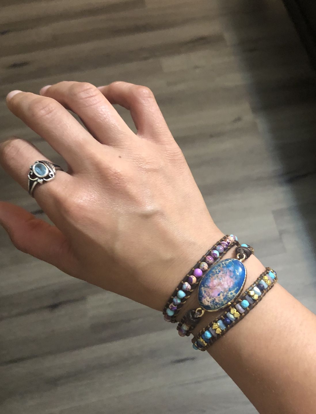 Customer photo review of Intense Emperor Jasper Wrap Bracelet