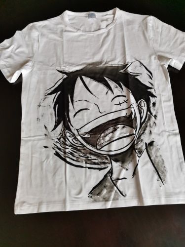 Customer photo review of Luffy Black & White T-Shirt - One Piece