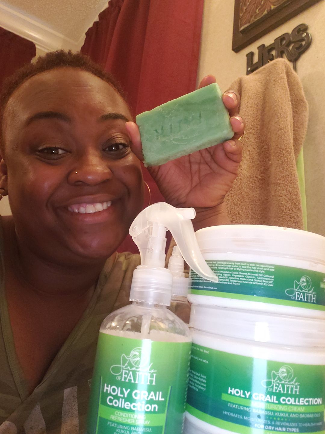 Customer photo review of Non-Stripping Shampoo Bar