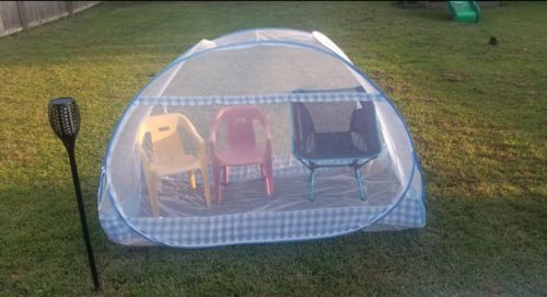 Customer photo review of Anti Mosquito Pop up Mesh Tent