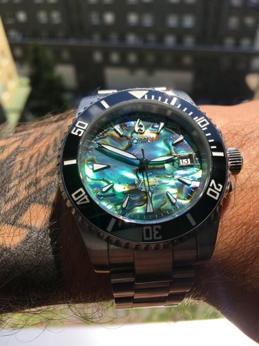 Customer photo review of Aquacy 1769 Hei Matau Men's Automatic 300M Abalone Dive Watch ETA 2824 1769.AB.B.S.ET