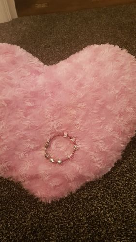Customer photo review of Children's 'Fairytale Dreams' Pink Leather Charm Bead Bracelet