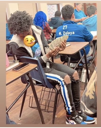 Customer photo review of Side Paint Stripe Athletic Track Denim Black - Blue (M4700D)