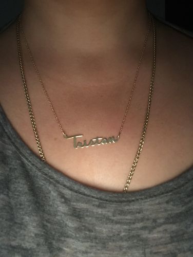 Customer photo review of Chrissy Style Name Necklace