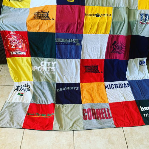 T-shirt quilt from cornell university, michigan university by Sati from FL
