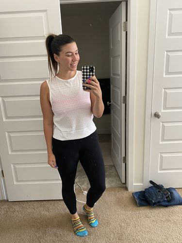Customer photo review of IVL Signature Crop Tank - White