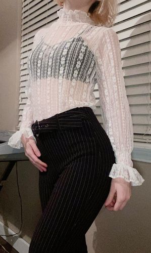 Customer photo review of Lace Turtleneck Shirt