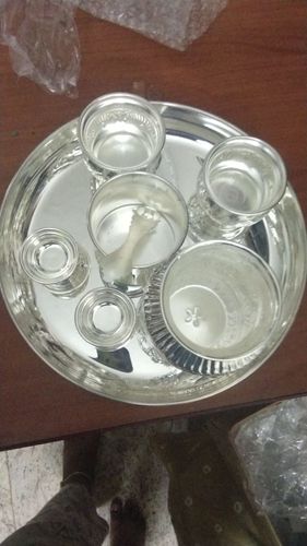 Customer photo review of German silver Pooja Set
